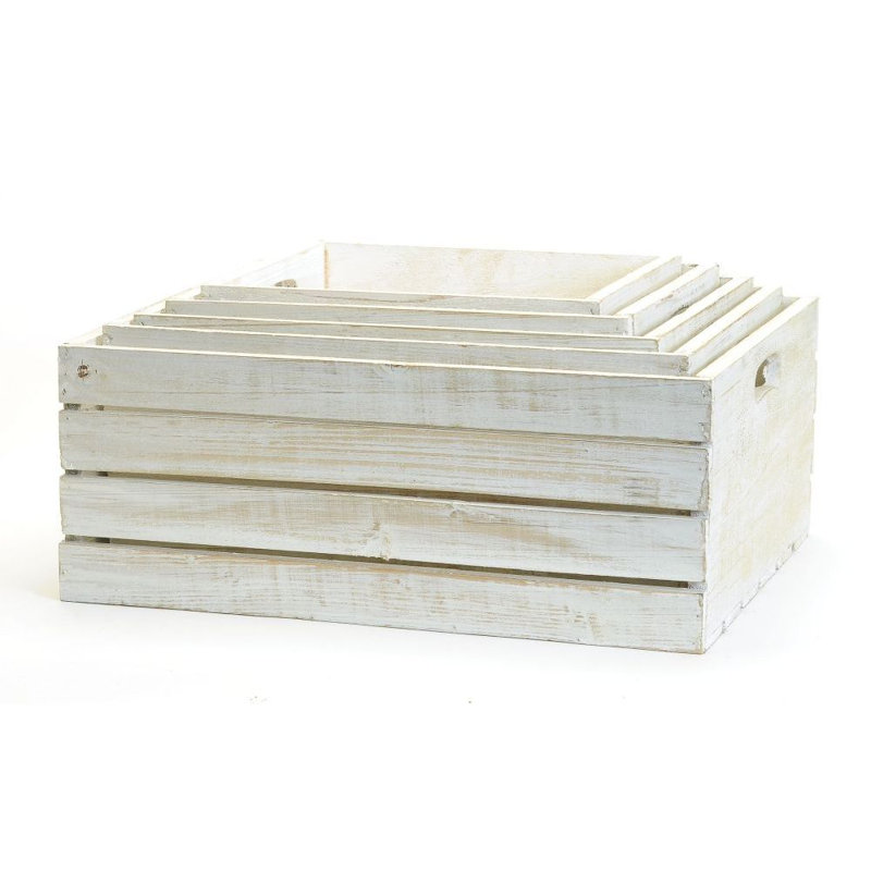 ENSEMBLE DE 5 CAISSES DE GRANGE DE COULEUR BRUNE, Blanc