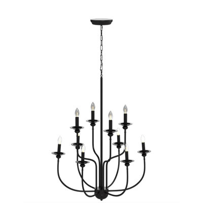 Benfer 9 - Light Dimmable Wagon Wheel Chandelier
