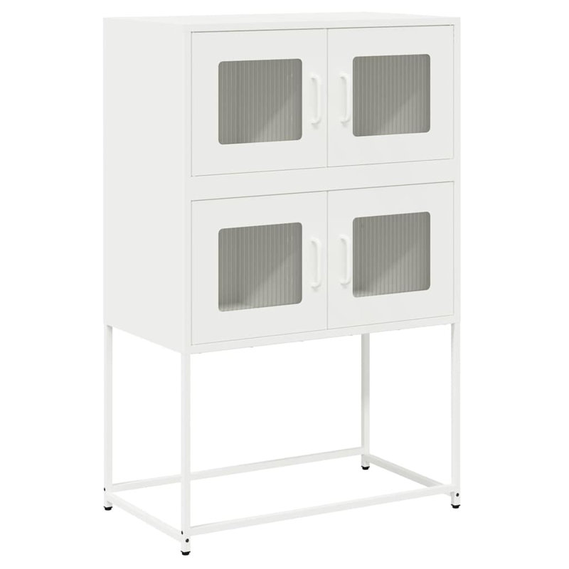 Highboard 68X39x107 Cm Steel, White