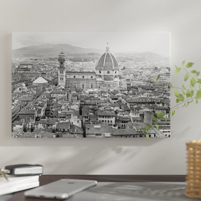 «1950s Cathedral Santa Maria Del Fiore and Giottos Bell Tower Florence Italy», reproduction de photo sur toile tendue