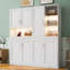 Lit escamotable mural avec armoire supérieure, tablettes, lit pliable peu encombrant avec éclairage et port USB-1717322322