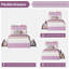 Cadre de lit double à DEL avec 2 tiroirs de rangement, lit plateforme tapissier pour enfants, mauve-96716944-96716947