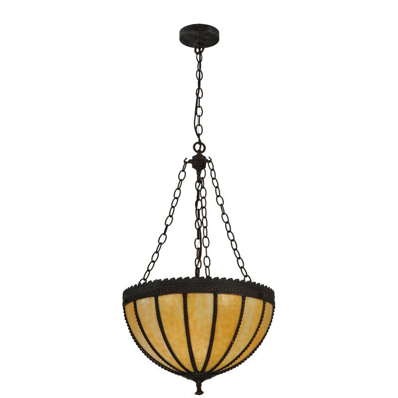 Luminaire suspendu bol 3 lumières unique