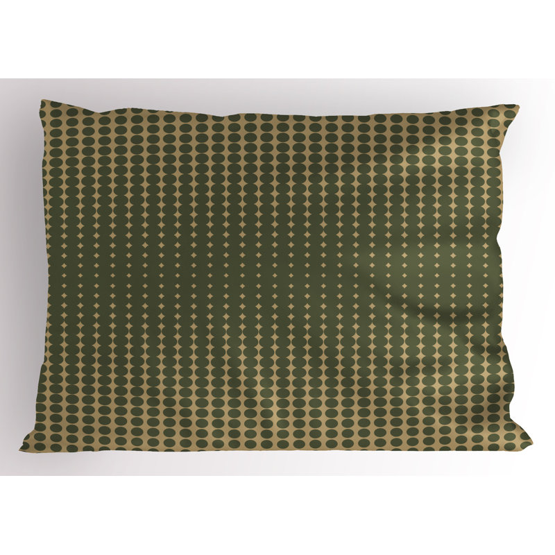 Olive Green and Pale Brown Microfiber Pillow Shams 2 Pack