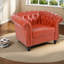 Canapé compact compact 1 place en cuir synthétique orange pour le salon