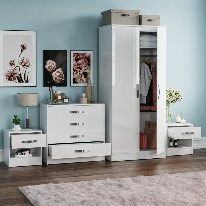 Arkadij 4 Piece Bedroom Set, White