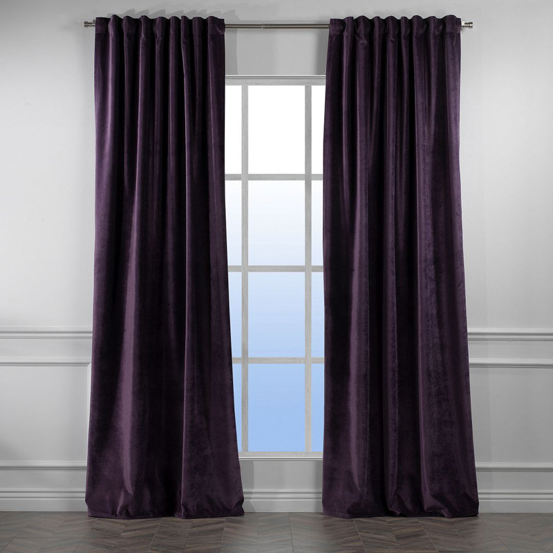 Panneau simple décoratif extra large en velours mat sur mesure, L 52 po x L 120 po, 48 AUbergine