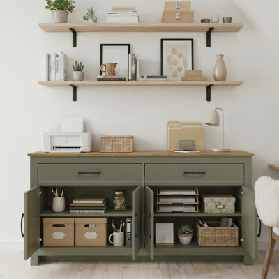 Limestone 4 Door 2 Drawer Multifunctional Sideboard
