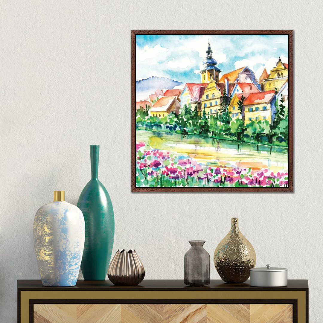 Kleinstadt von DeepGreen - Galerie-verpackte Leinwand Giclée auf Leinwand