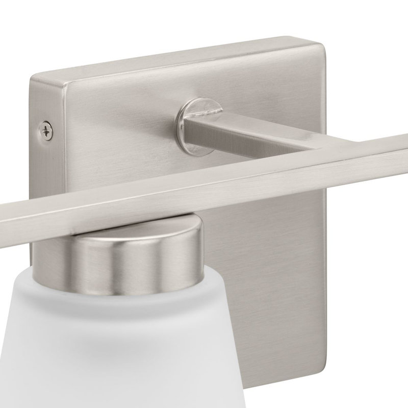 Tanner Brushed Nickel 4-Light Vanity with Etched Glass Shades