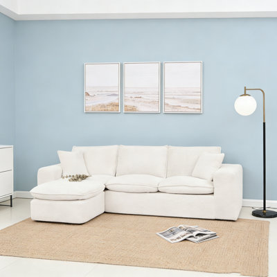 107'' Modern Boucle L-shaped Sectional Sofa