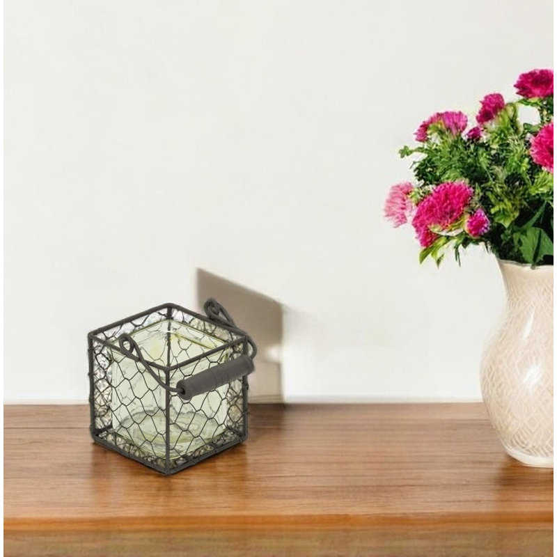 Lanterne de table en verre H 3,5 po HomeRoots
