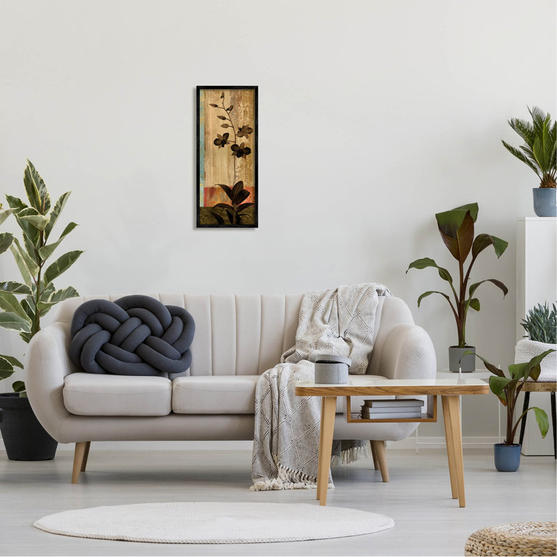 «Orchid Silhouette Modern Linear Shapes», art numérique par Chris Donovan, Giclée encadrée noir minuit
