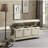 White Distressed Storage Bench With Foam Seat Cushion And Solid Wood Flip-Top Textured Upholstery-156867273