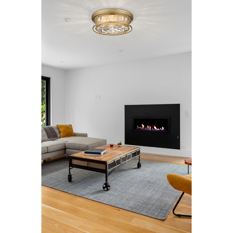 Plafonnier encastré circulaire simple 20,75 po Masuda, Vieux laiton