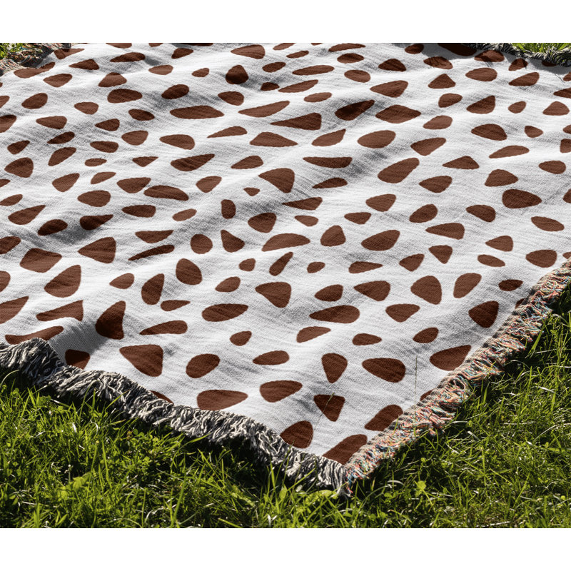 Jeté en coton Kambili, Brun rouille, 60 po x 80 po