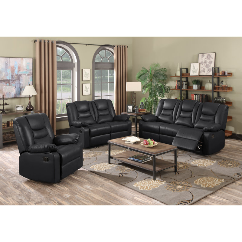 Cortland 3 - Piece Faux Leather Living Room Set