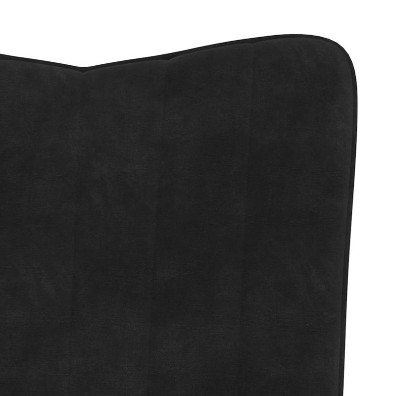 Fauteuil simple standard en velours noir Vidaxl Chill-Out, Velours noir
