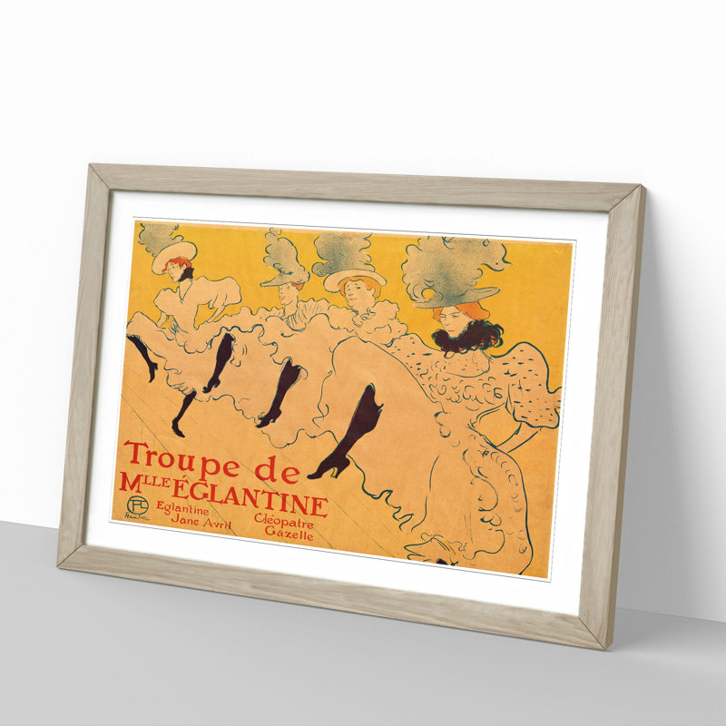 La Troupe De Mademoiselle Eglantine by Henri de Toulouse-Lautrec - Picture Frame Painting, 27cm H x 36cm W x 2cm D