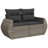 Vidaxl Garden Sofa Set Poly Rattan Large Adjustable Armrests