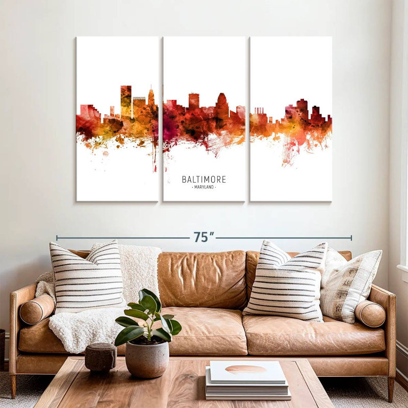 Rampers de Baltimore, Maryland Skyline III, H 42 po x l 65 po