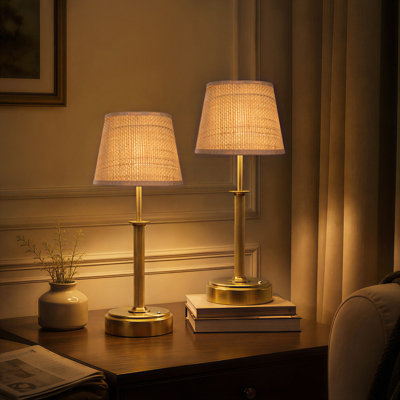 2-Pack 15. 8'' Gold Rechargeable Table Lamp