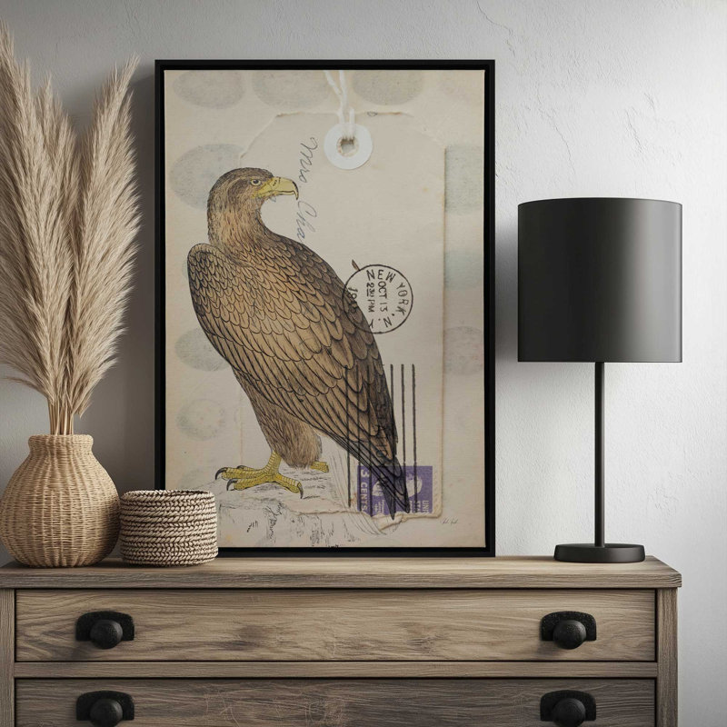 «American Hawk» par Deborah Revell, reproduction d'art, 32 W x 48 H, Black, Framed Canvas