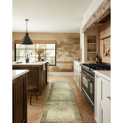 Magnolia Home By Joanna Gaines X Loloi Banks Machine Washable Natural / Granite Area Rug
