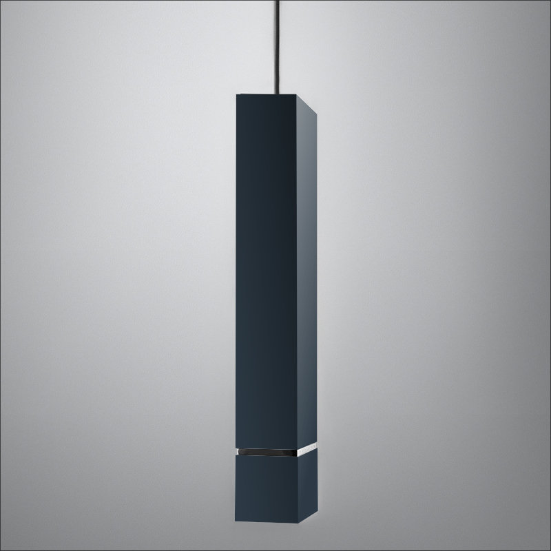 Darma 1 - Light Single Square / Rectangle LED Pendant, Titanium/White