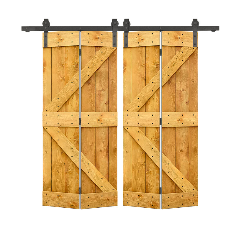 84'' Solid Wood Barn Doors Barn Door, 40 po x 84 po, Érable colonial