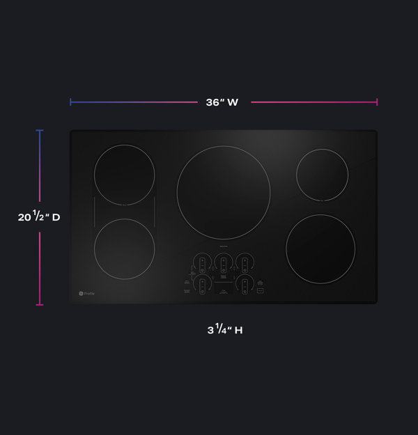 GE Profile 36-in 5 Burners Black Smart Induction Cooktop in the Induction  Cooktops department at