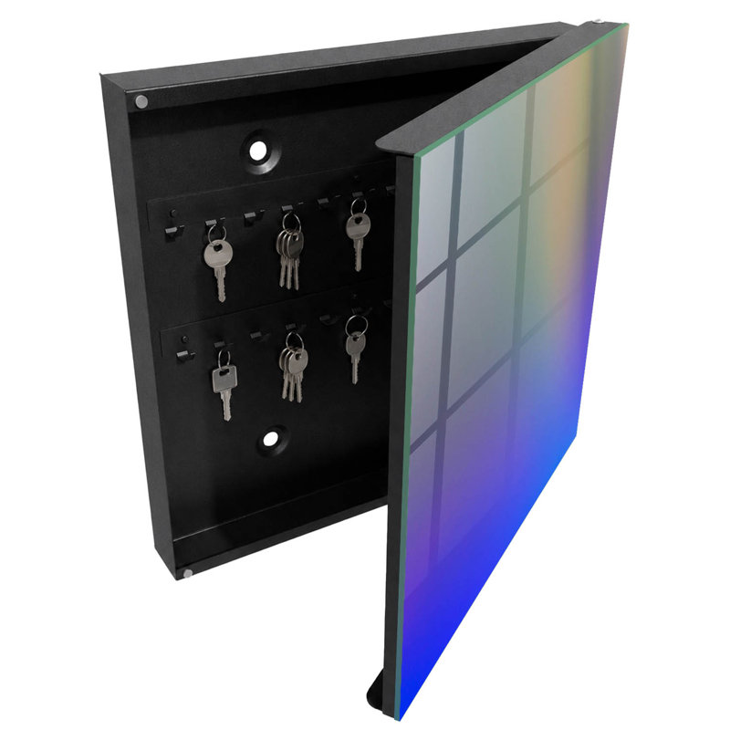 Metal Decorative Trunk, Black/Blue/Purple
