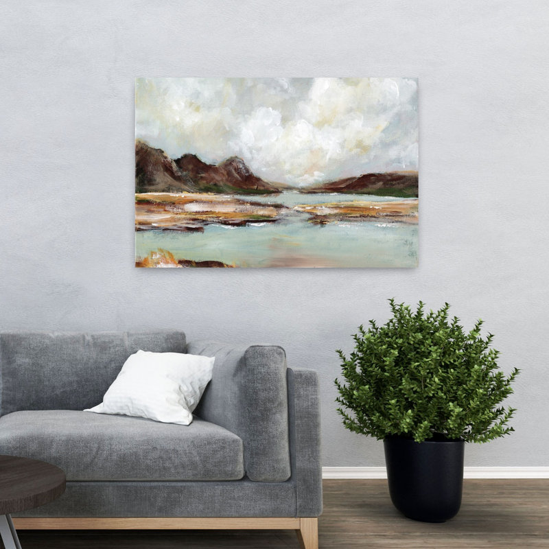 A Coastline Abstract Coastal Landscape Art, H 32 po x l 48 po