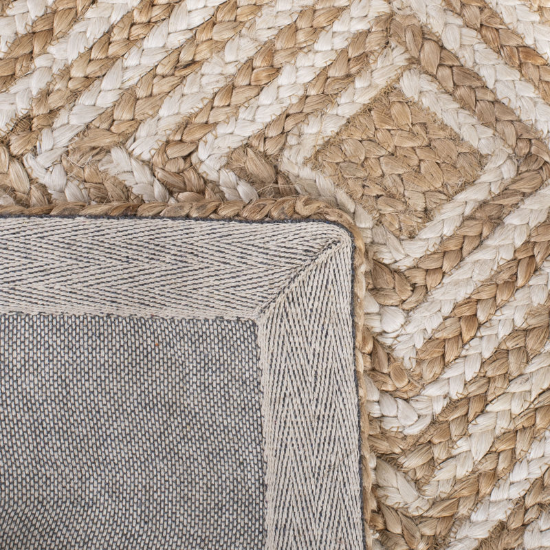 Tapis géométrique en jute et coton tissés à plat Wilkey, Tapis de couloir 2 pi 3 po x 9 pi