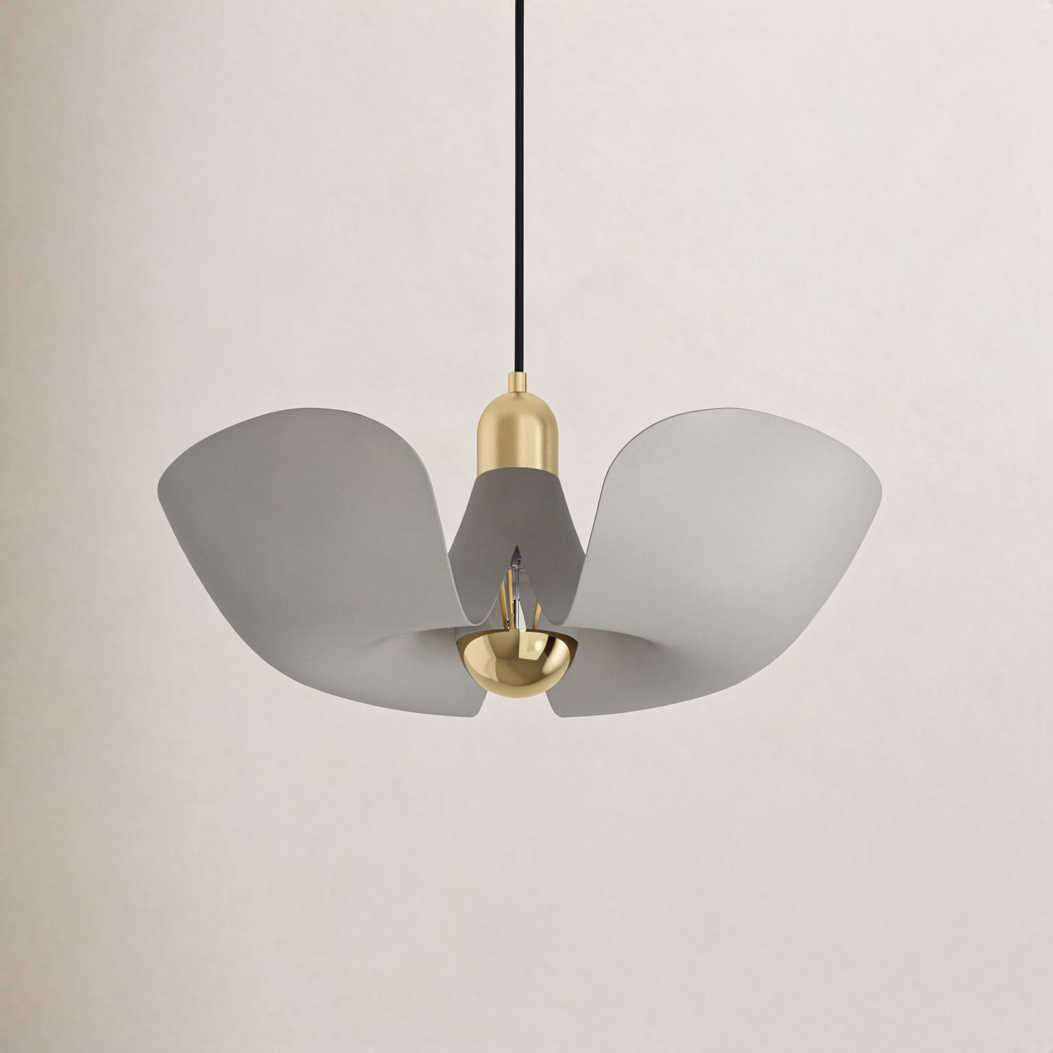 Arth Single Light Dimmable Pendant, Satin Brass/Silver Gold