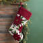 Bas de Noël crocheté 21 po, poinsettia