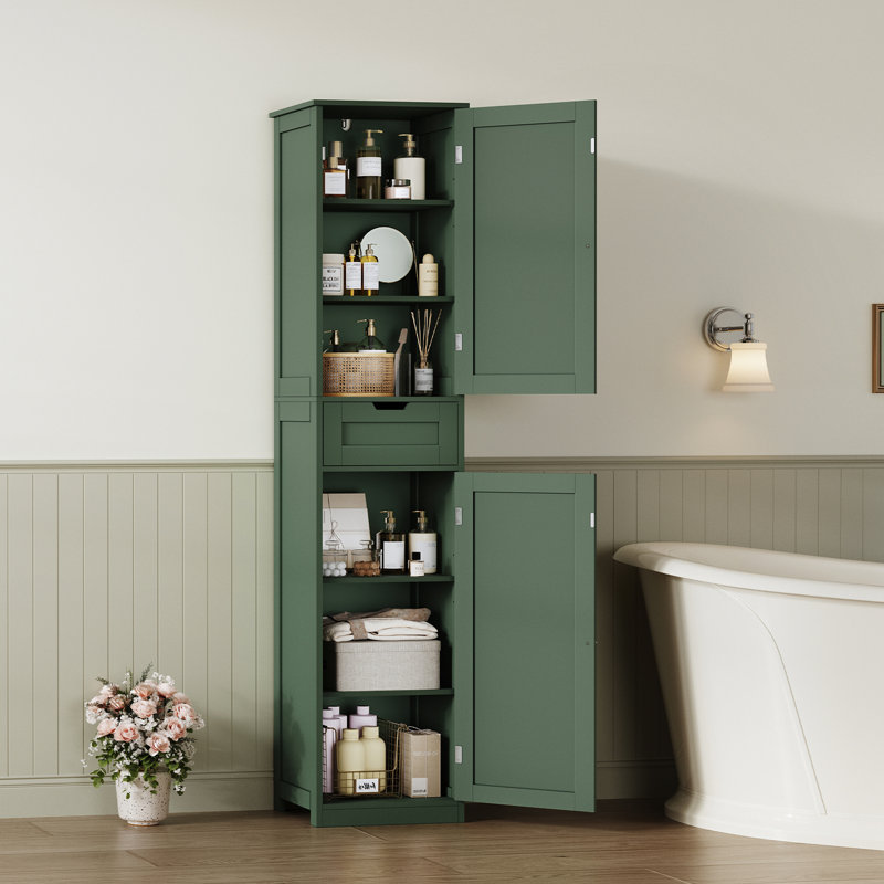 67.13" Tall Storage Cabinet with 2 Doors & 1 Drawer, Green