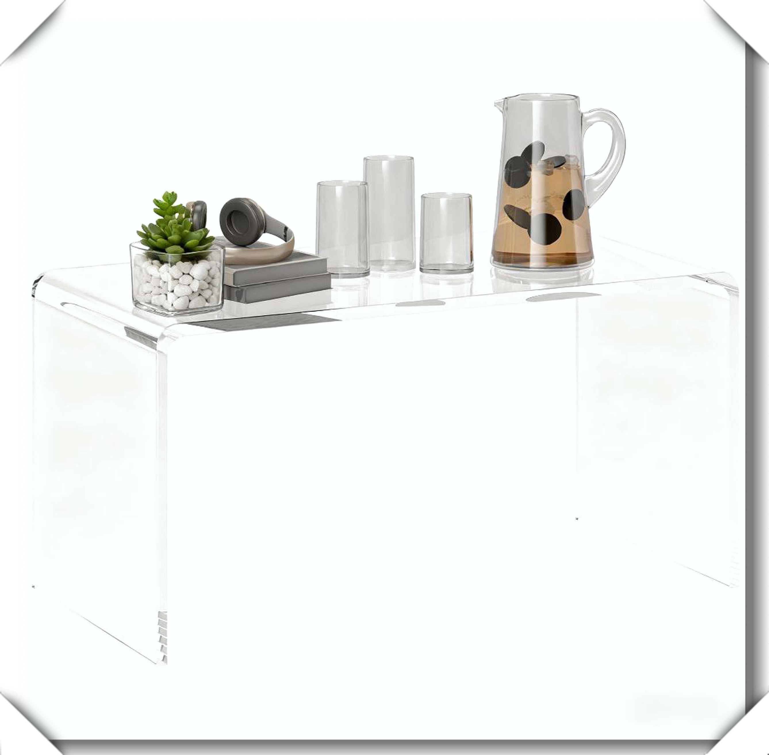 Wrought Studio Clear Acrylic Rectangle Coffee Tea Table Versatile Use ...