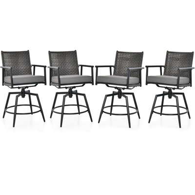 Jeilynn 25.5" Patio Bar Stool with Cushion