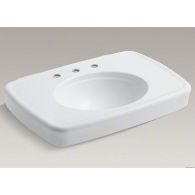 Bancroft Ceramic 31" Pedestal Bathroom Sink with Overflow