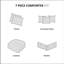 Édredon très grand Indigo - Ensemble de 7 coussins décoratifs complexes en coton avec motif moderne et P 15 po-126088922-126088926