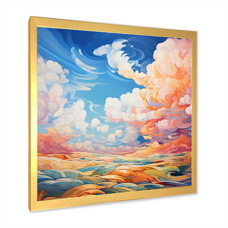 " Clouds Skys Canvas VI ", Gold Picture Framed, 30" H x 30" W x 1" D