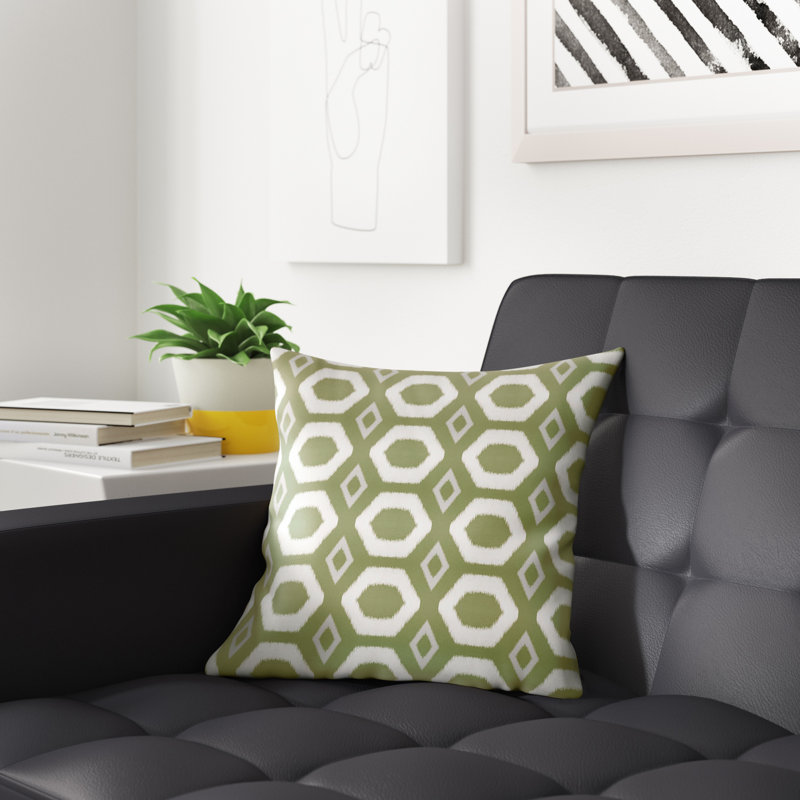 Housse de coussin carré et insert, H 16 po x l 16 po x P 6 po, Olive