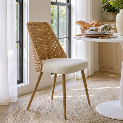 Ensemble de table et de chaises pour 2 personnes avec table ronde et 2 chaises rembourrées en tissu bouclé