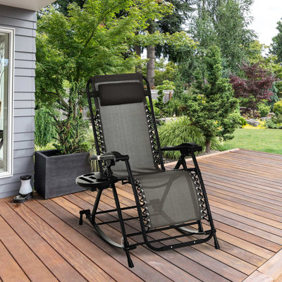 Fauteuil inclinable extérieur gris pliable avec fauteuil inclinable Comfort Comfort