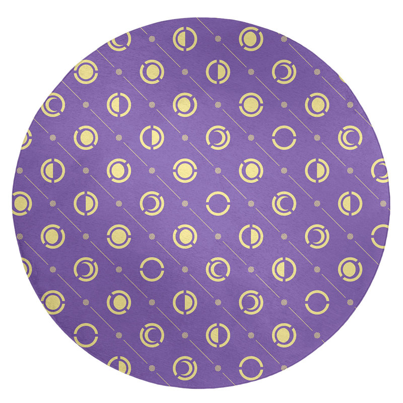 Tapis mauve/jaune lune phases, Rond 5 pi