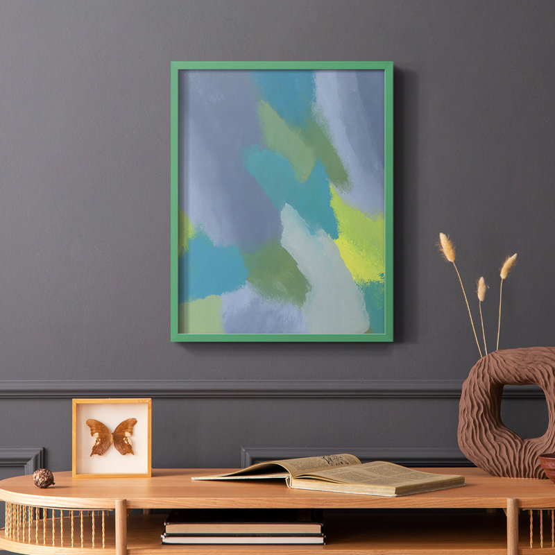 "Lost in Memories IV", reproduction encadrée - bois massif, H 10 po x l 8 po, Vert
