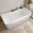 59 inch Freestanding Solid Surface Soaking Bathtub Matte White