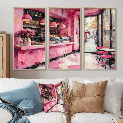 Pink Patisserie Paradise Accented With Black - Baking/Baked Goods Wall Decor Set