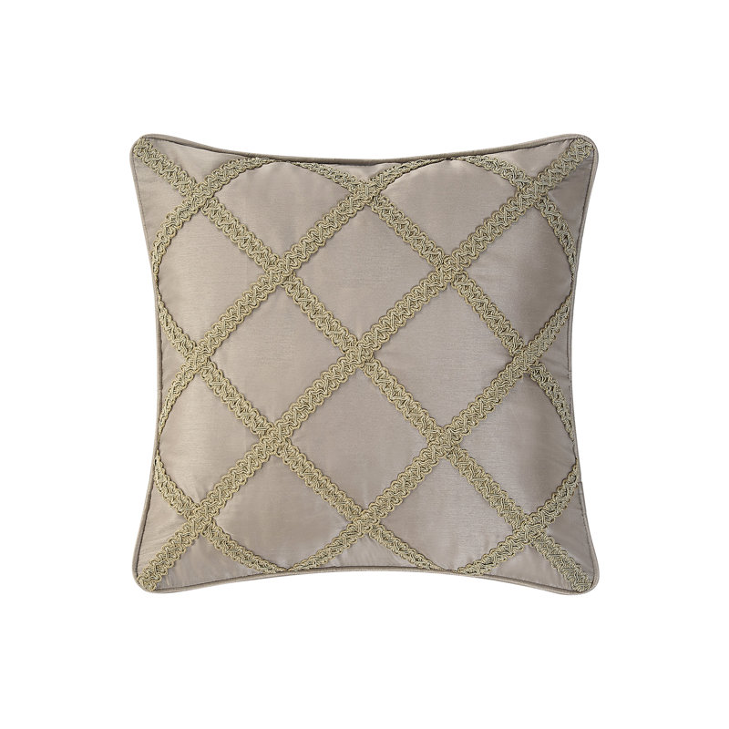Taupe Jacquard and Taped Decorative Pillow Set